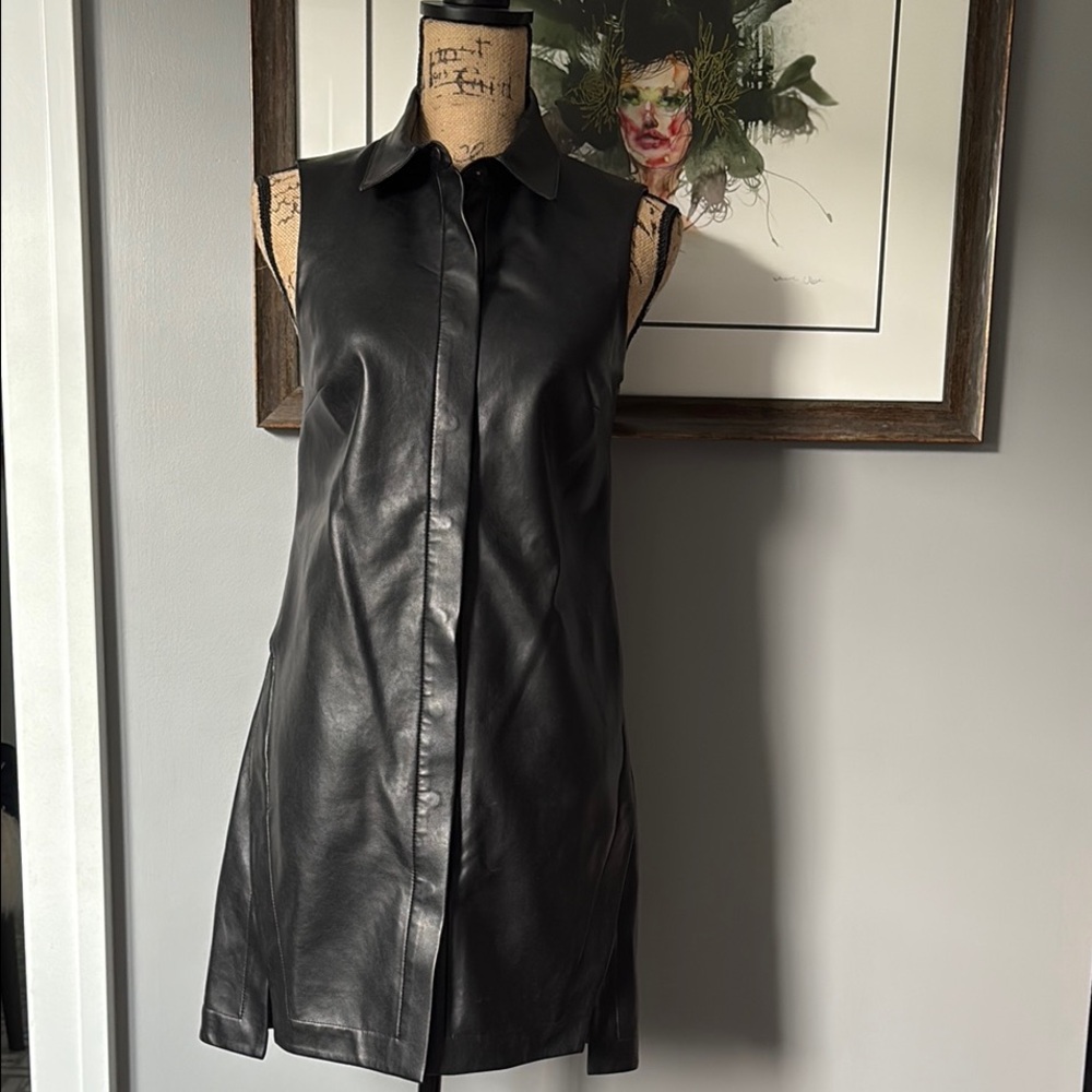 Bailey 44 Black collared Shirt Dress with snap buttons
